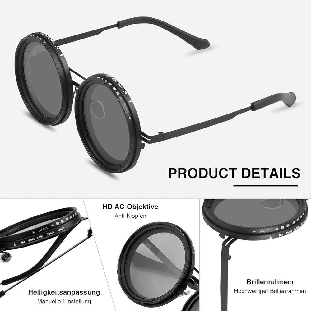Adjustable Tint Sunglasses, 1-9 Gears Adjustable Polarized